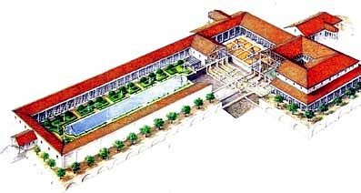 Plano alzado Villa de los Papiros Herculano TA